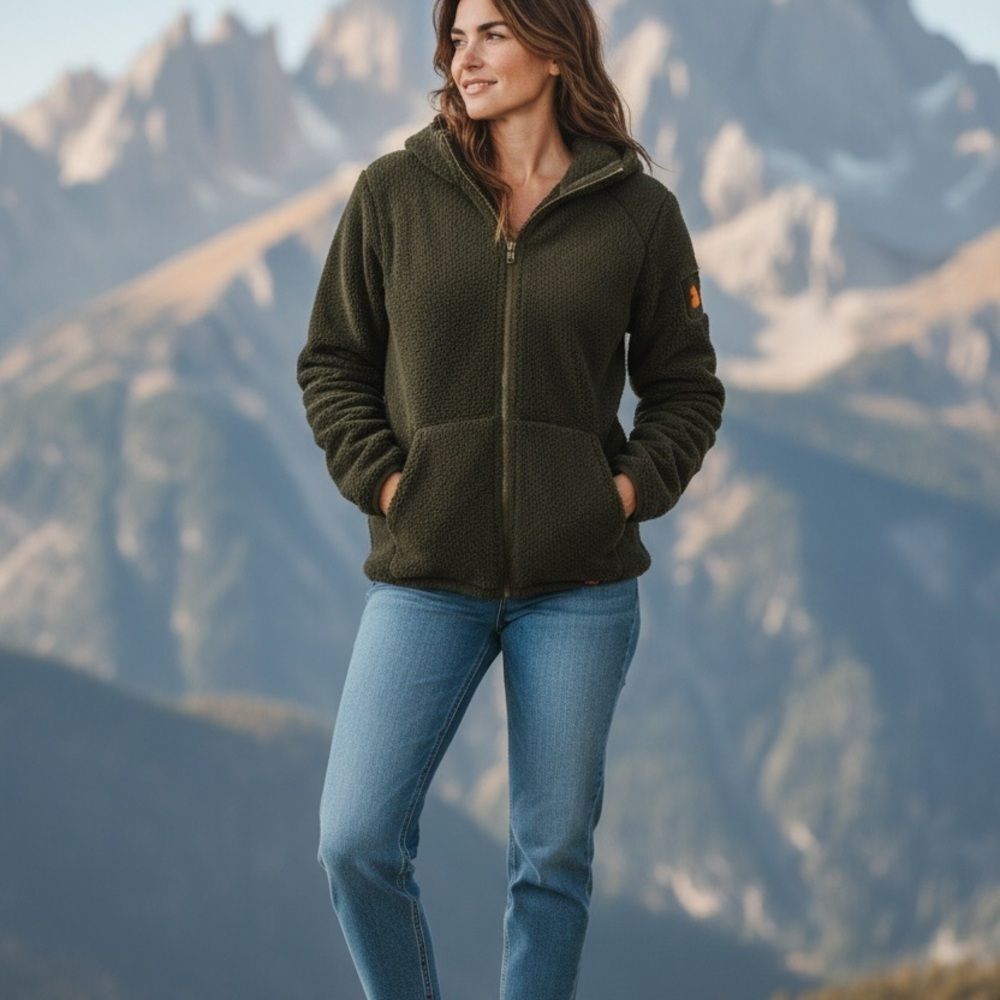 Freecity Dark Green Reversible Teddy Jacket